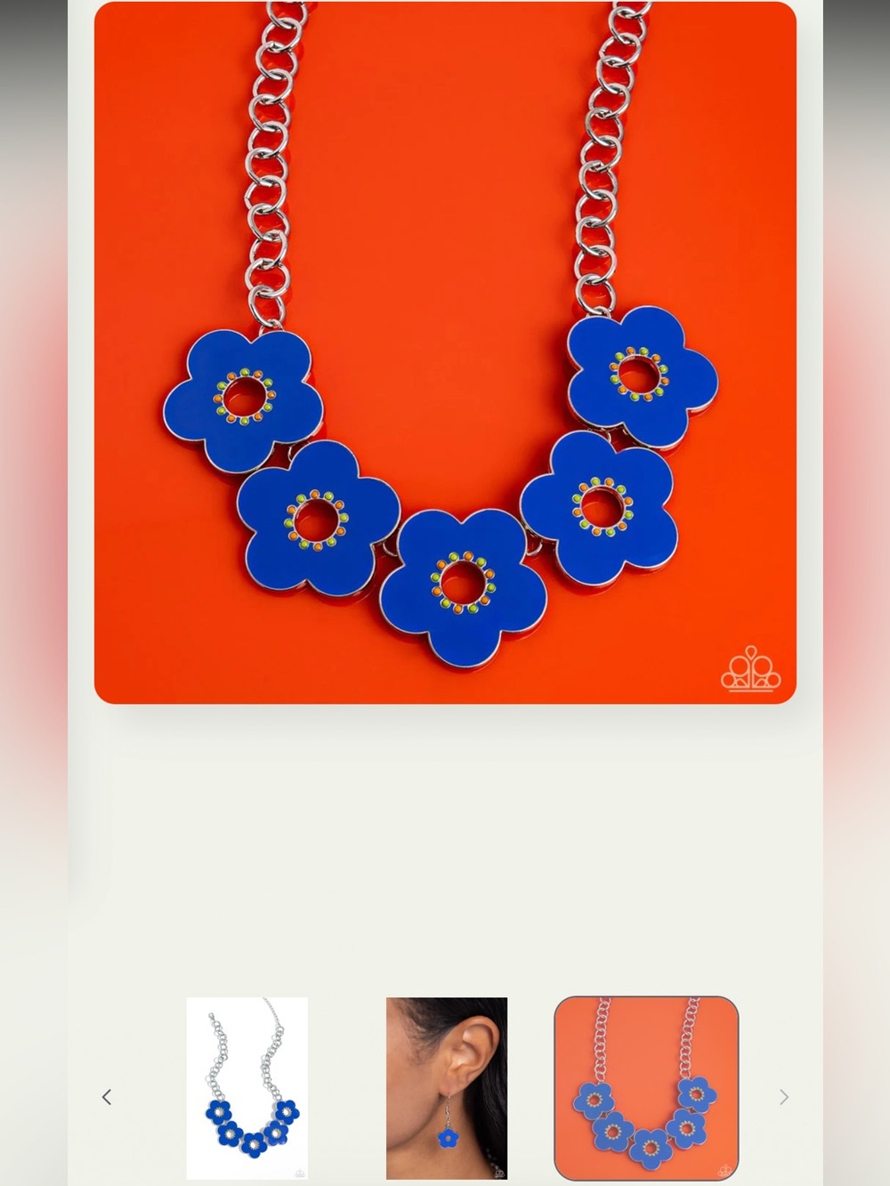 🔵💙🔵 “CARTOON COUTURE” BLUE NECKLACE WITH FREE EARRINGS ~ PAPARAZZI❗️🔵💙🔵 - Picture 7 of 7